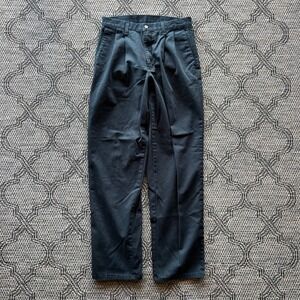 Vintage Levis Pants Mens 32x34 Black Y2K Straight 506 Pleated Trousers Preppy